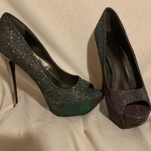 Purple/Green Chrome Glitter Heels